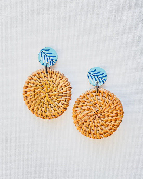 Large Rattan Disc Earrings