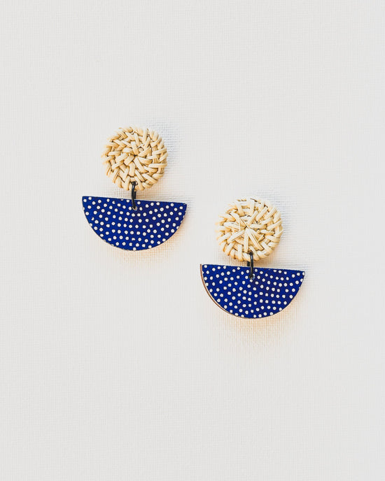 Half Moon and Rattan Earrings