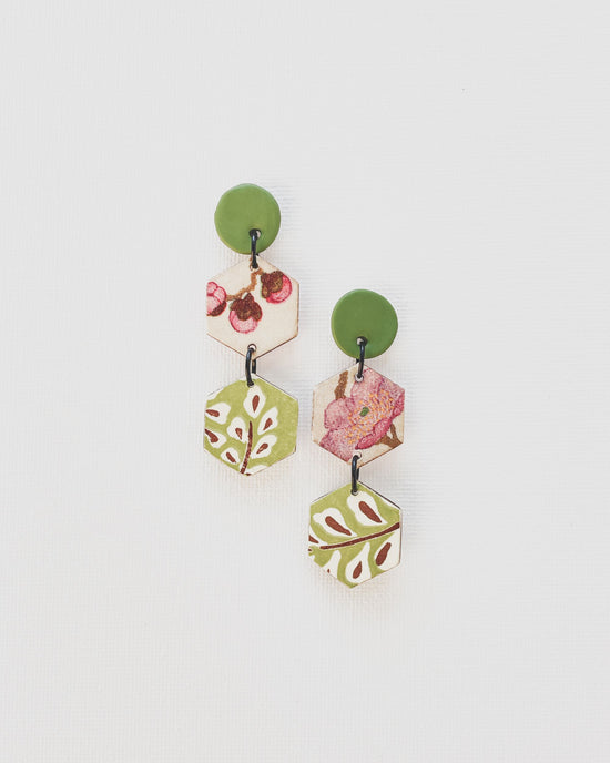 Double Hexagon Earrings