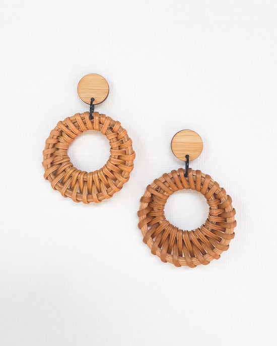 Rattan Hoop Earrings