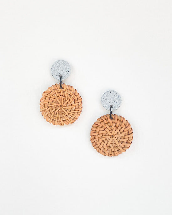 Medium Rattan Disc Earrings