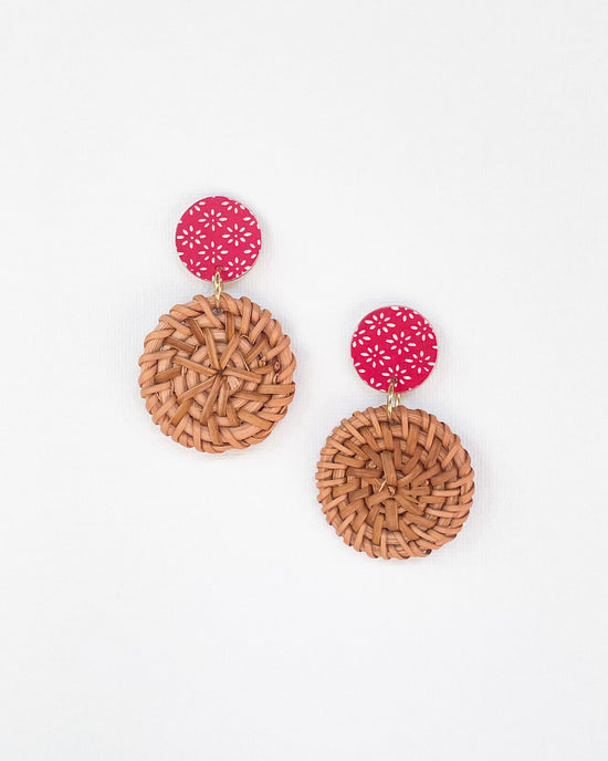 Medium Rattan Disc Earrings