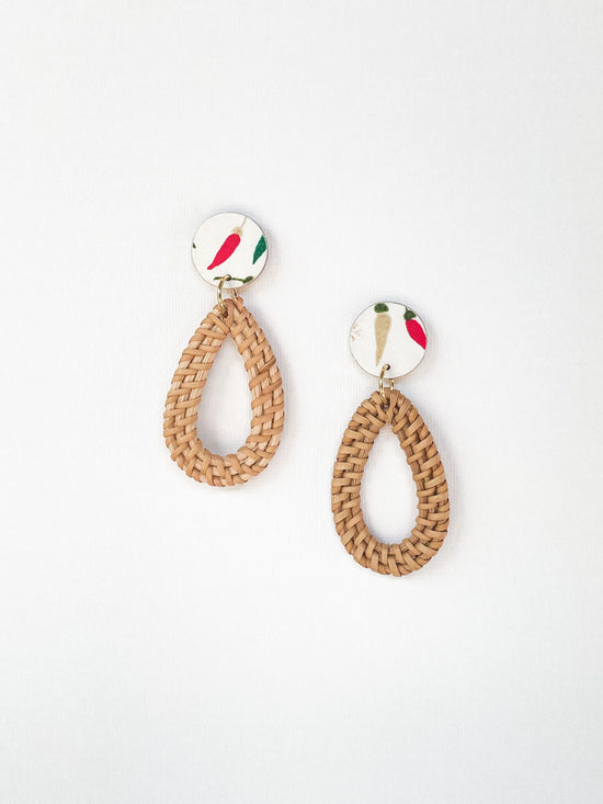 Rattan Teardrop Earrings