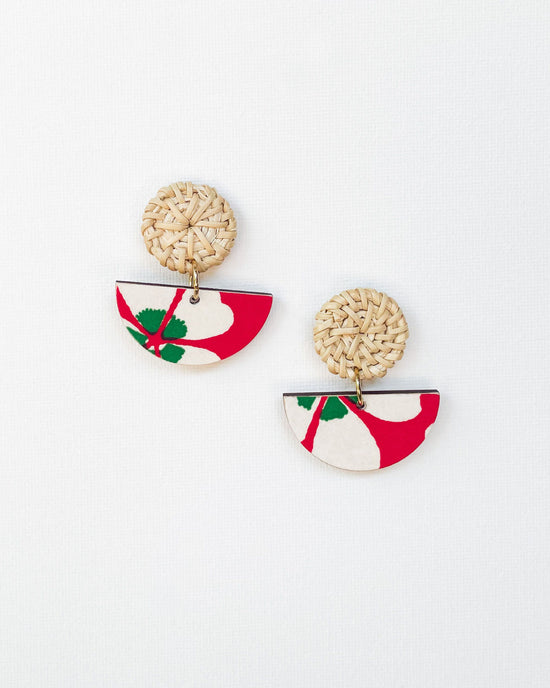 Half Moon and Rattan Earrings