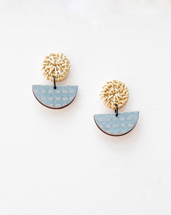 Half Moon and Rattan Earrings