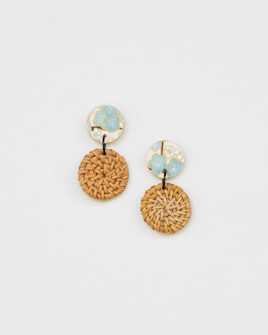 Small Rattan Disc Earrings