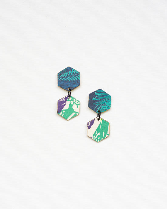 Reversible Small Hexagon Earrings