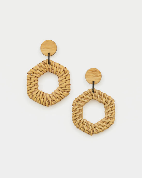 Rattan Hexagon Earrings