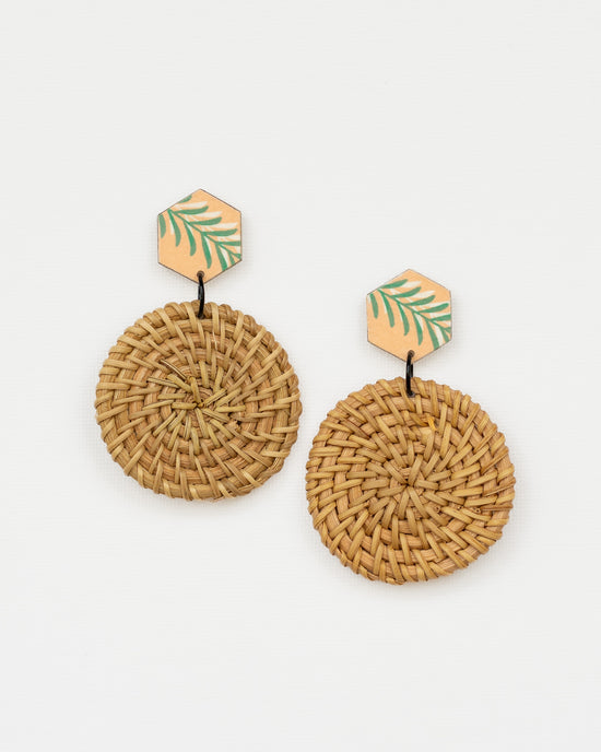 Large Rattan Disc Earrings