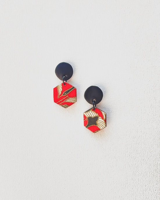 Small Hexagon Earrings