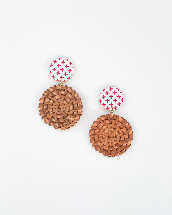 Medium Rattan Disc Earrings