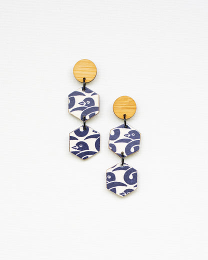 Double Hexagon Earrings