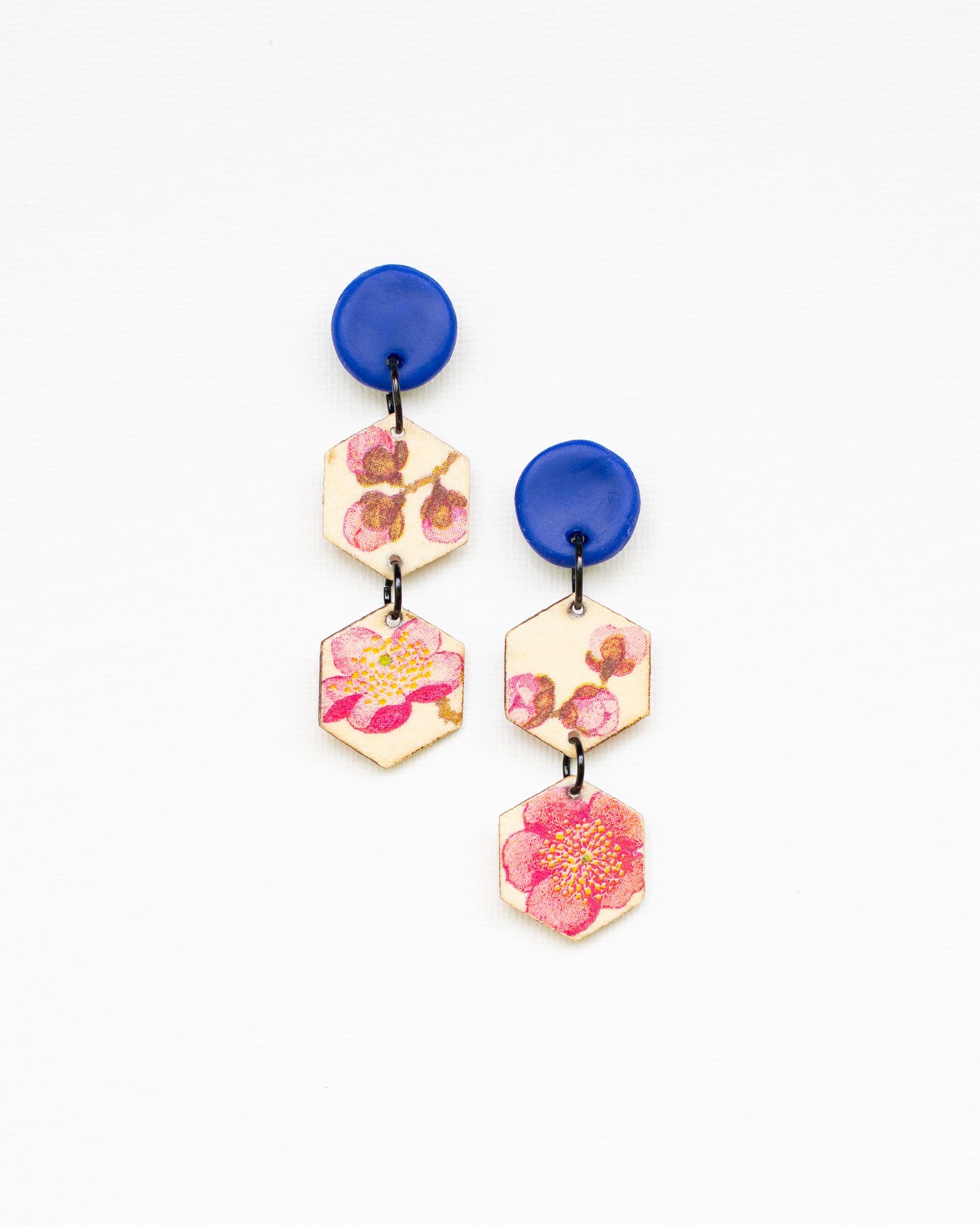 Double on sale hexagon earrings